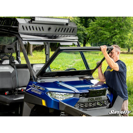 SuperATV Polaris Ranger XP 1000 Flip Down Glass Windshield - MojoMotoSport.com