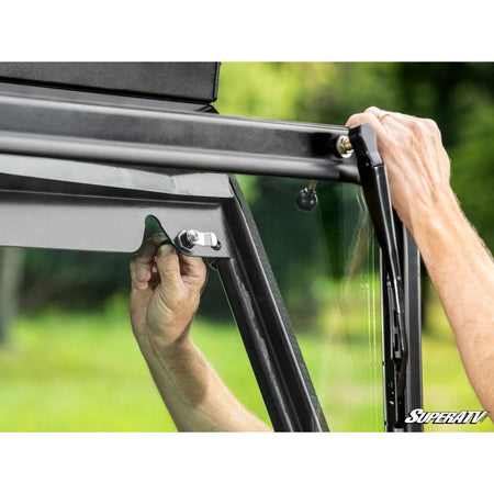 SuperATV Polaris Ranger XP 1000 Flip Down Glass Windshield - MojoMotoSport.com