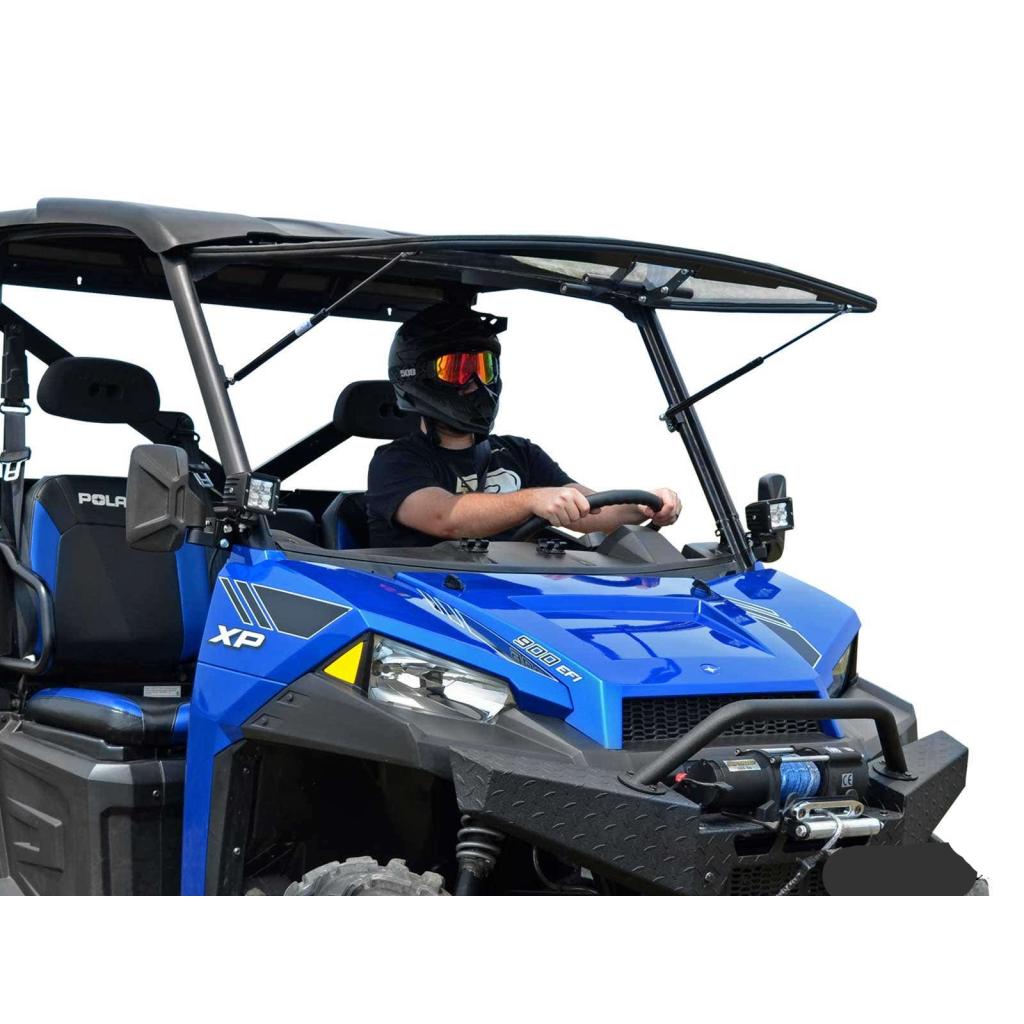 SuperATV Polaris Ranger XP 1000 Scratch Resistant Flip Windshield - MojoMotoSport.com