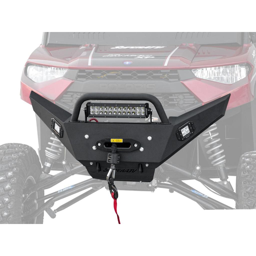 SuperATV Polaris Ranger XP 1000 Winch - Ready Bumper with Bull Bar - MojoMotoSport.com
