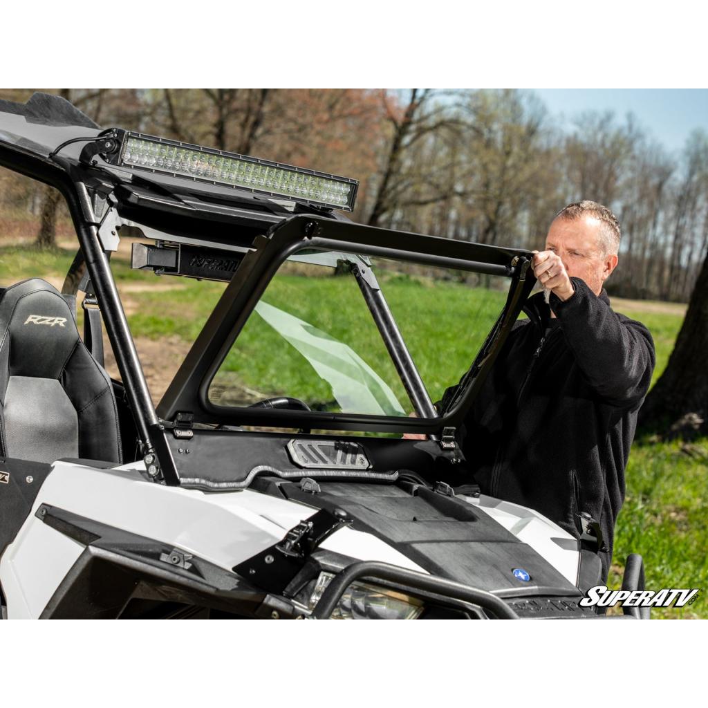 SuperATV Polaris RZR XP 1000 Flip Down Glass Windshield - MojoMotoSport.com