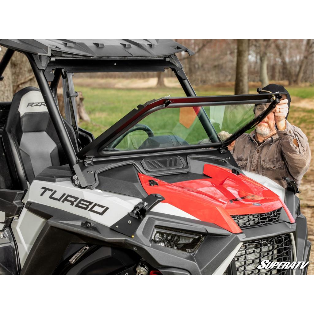 SuperATV Polaris RZR XP 1000 Flip Down Glass Windshield - MojoMotoSport.com