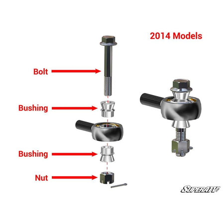 SuperATV Polaris RZR XP 1000 Heavy - Duty Swaged Tie Rod Kit - MojoMotoSport.com