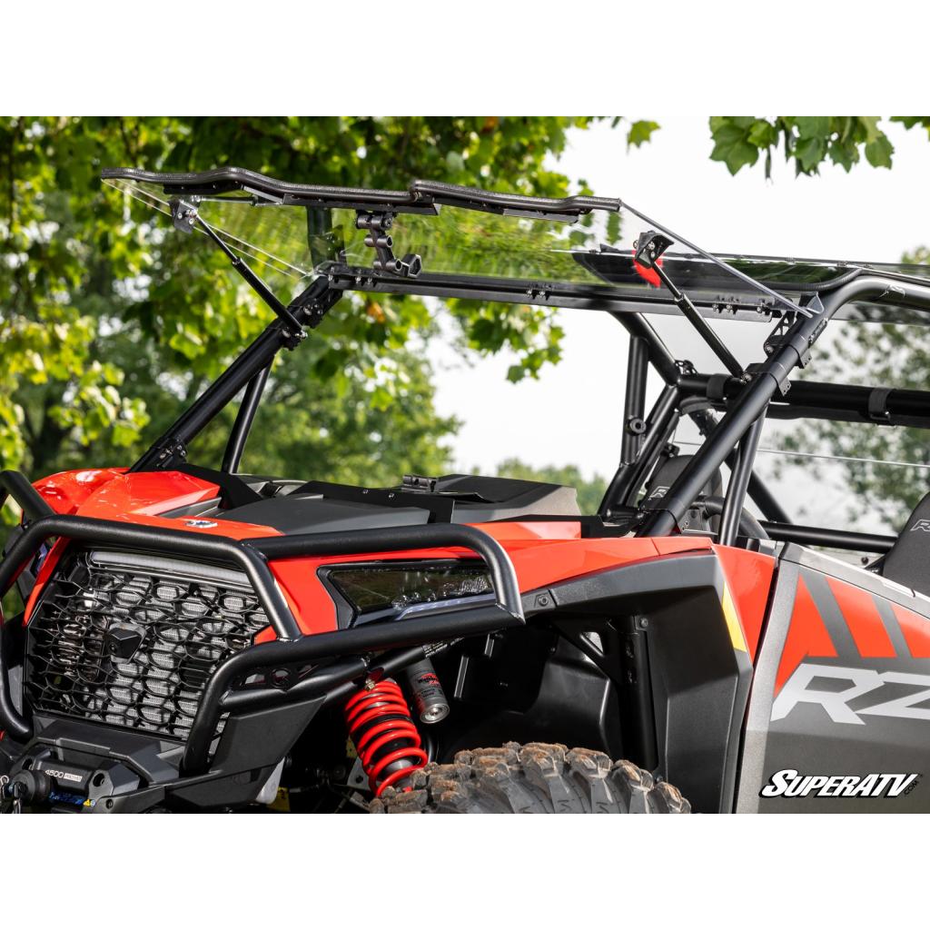 SuperATV Polaris RZR XP Scratch - Resistant Flip Windshield - MojoMotoSport.com