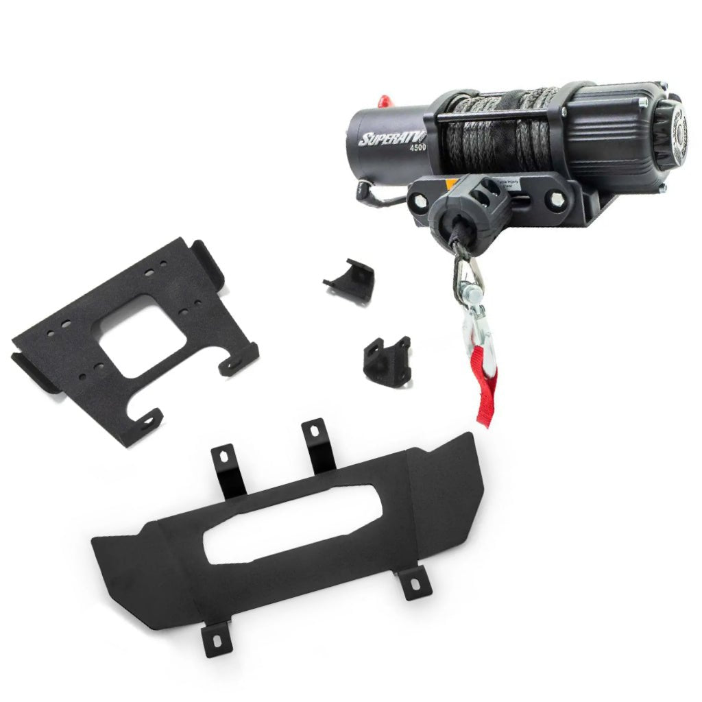 SuperATV Polaris RZR XP Turbo 2019+ 4500lb Winch & Mount - MojoMotoSport.com
