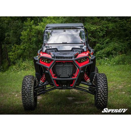 SuperATV Polaris RZR XP Turbo S Scratch Resistant Flip Windshield - MojoMotoSport.com