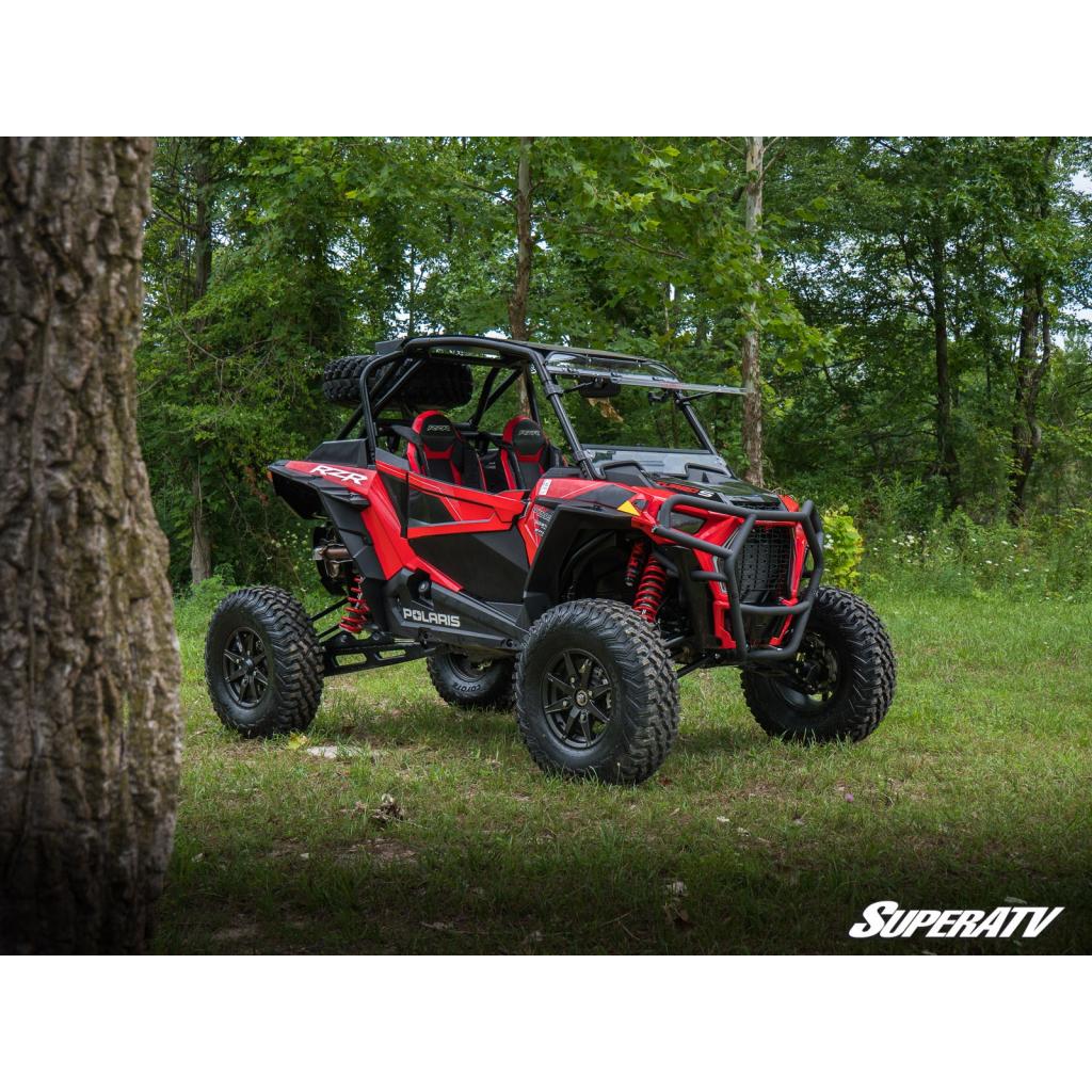 SuperATV Polaris RZR XP Turbo S Scratch Resistant Flip Windshield - MojoMotoSport.com