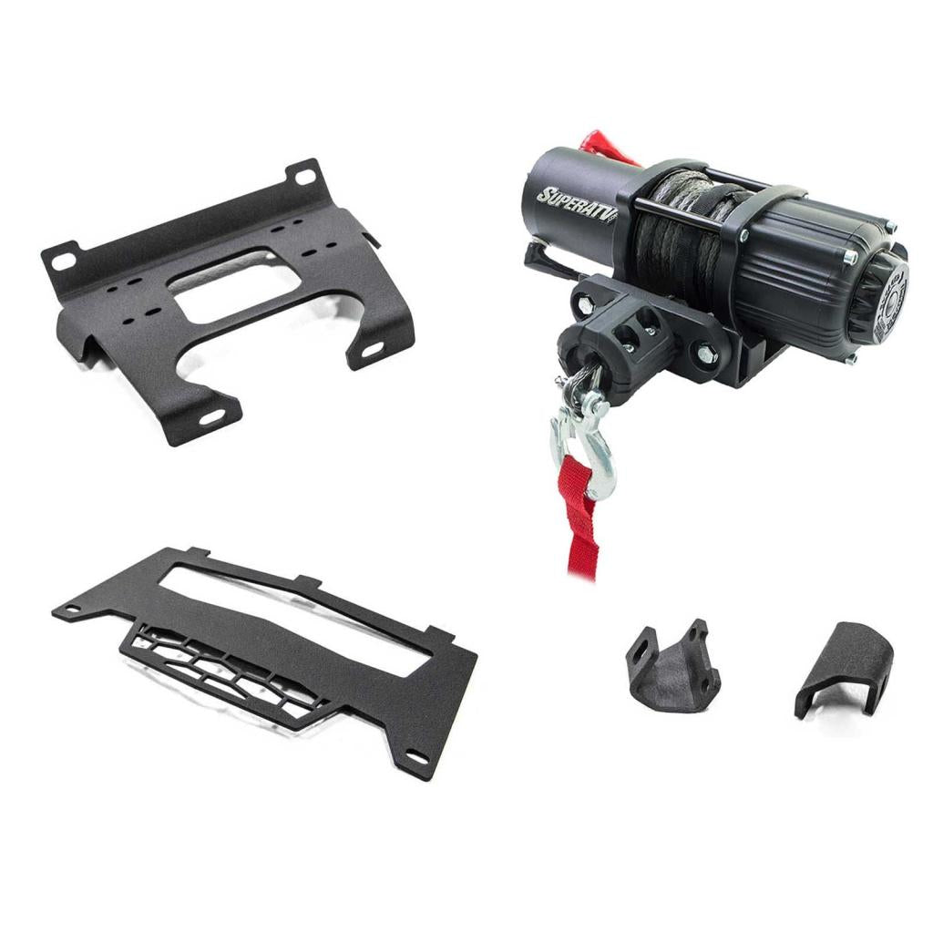 SuperATV Polaris RZR XP Turbo Winch Mounting Plate - MojoMotoSport.com