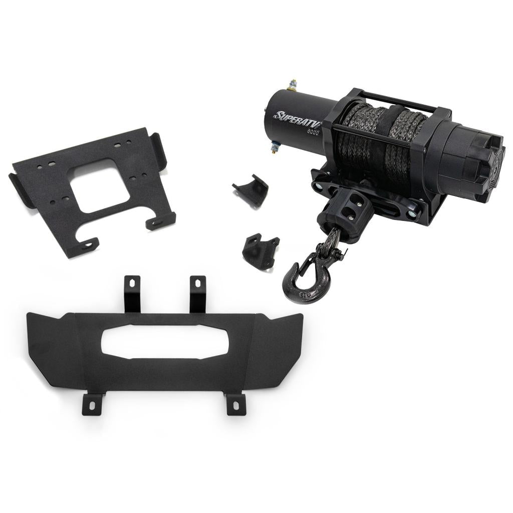 SuperATV Polaris RZR XP Turbo Winch Mounting Plate - MojoMotoSport.com