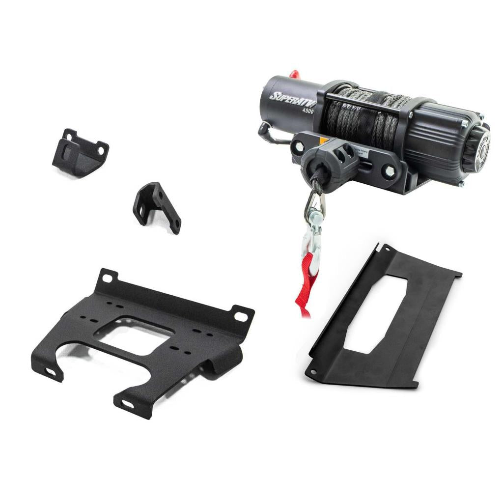 SuperATV Polaris RZR XP Turbo Winch Mounting Plate - MojoMotoSport.com