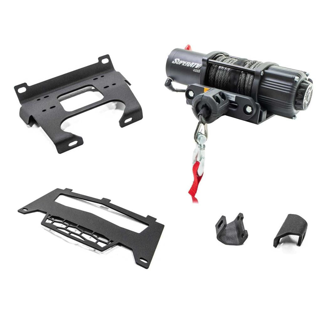 SuperATV Polaris RZR XP Turbo Winch Mounting Plate - MojoMotoSport.com