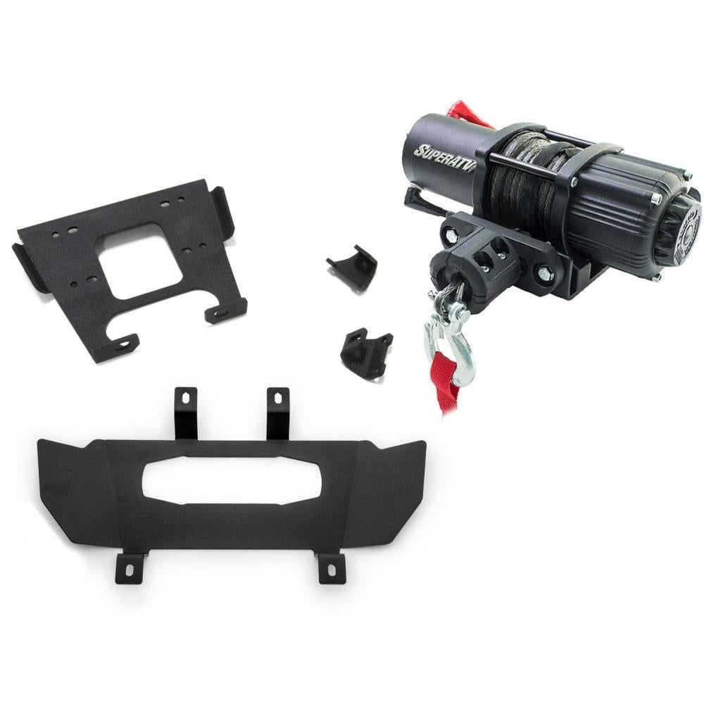 SuperATV Polaris RZR XP Turbo Winch Mounting Plate - MojoMotoSport.com