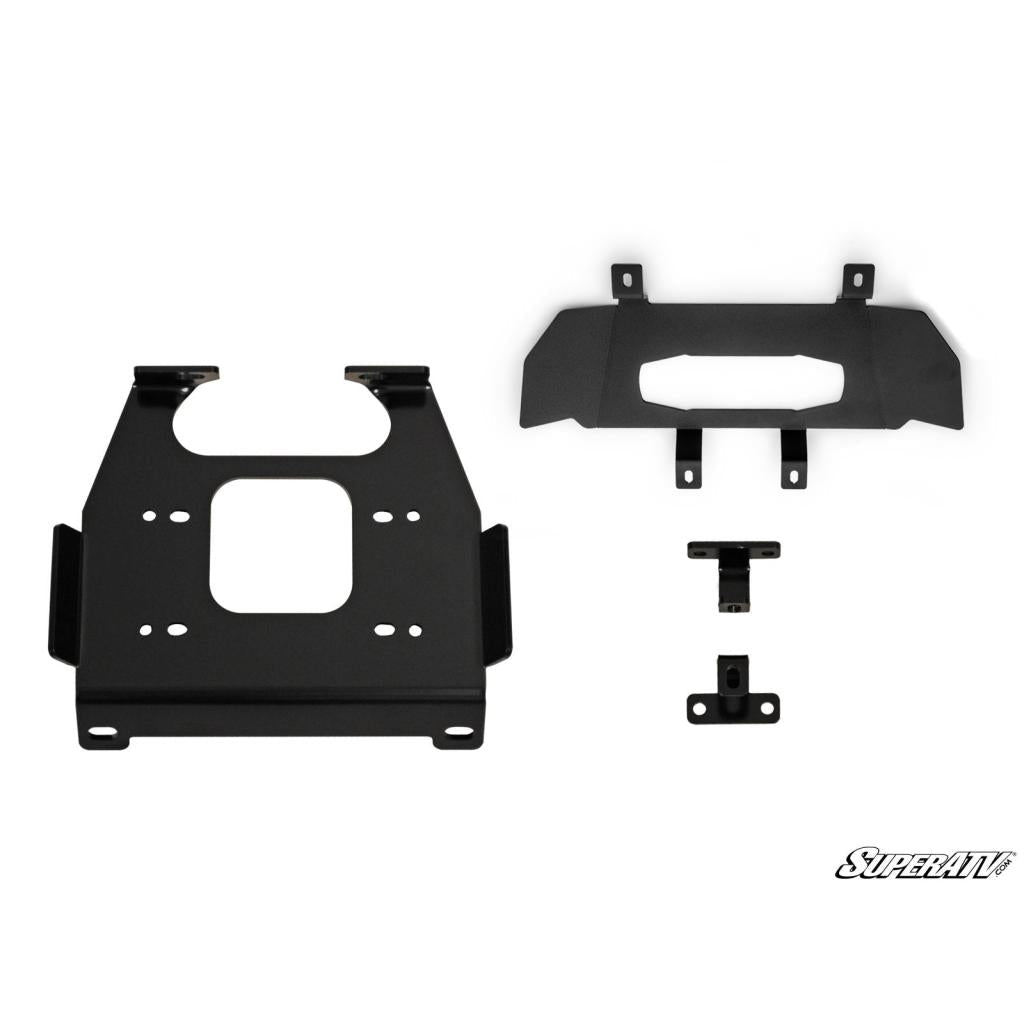 SuperATV Polaris RZR XP Turbo Winch Mounting Plate - MojoMotoSport.com