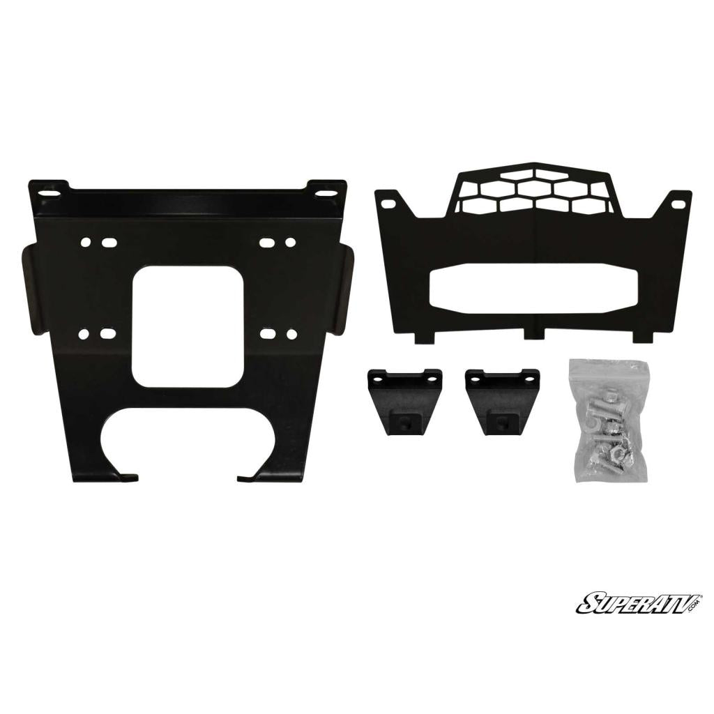 SuperATV Polaris RZR XP Turbo Winch Mounting Plate - MojoMotoSport.com
