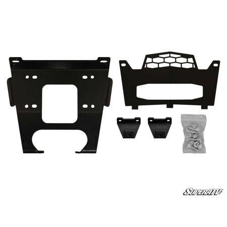 SuperATV Polaris RZR XP Turbo Winch Mounting Plate - MojoMotoSport.com