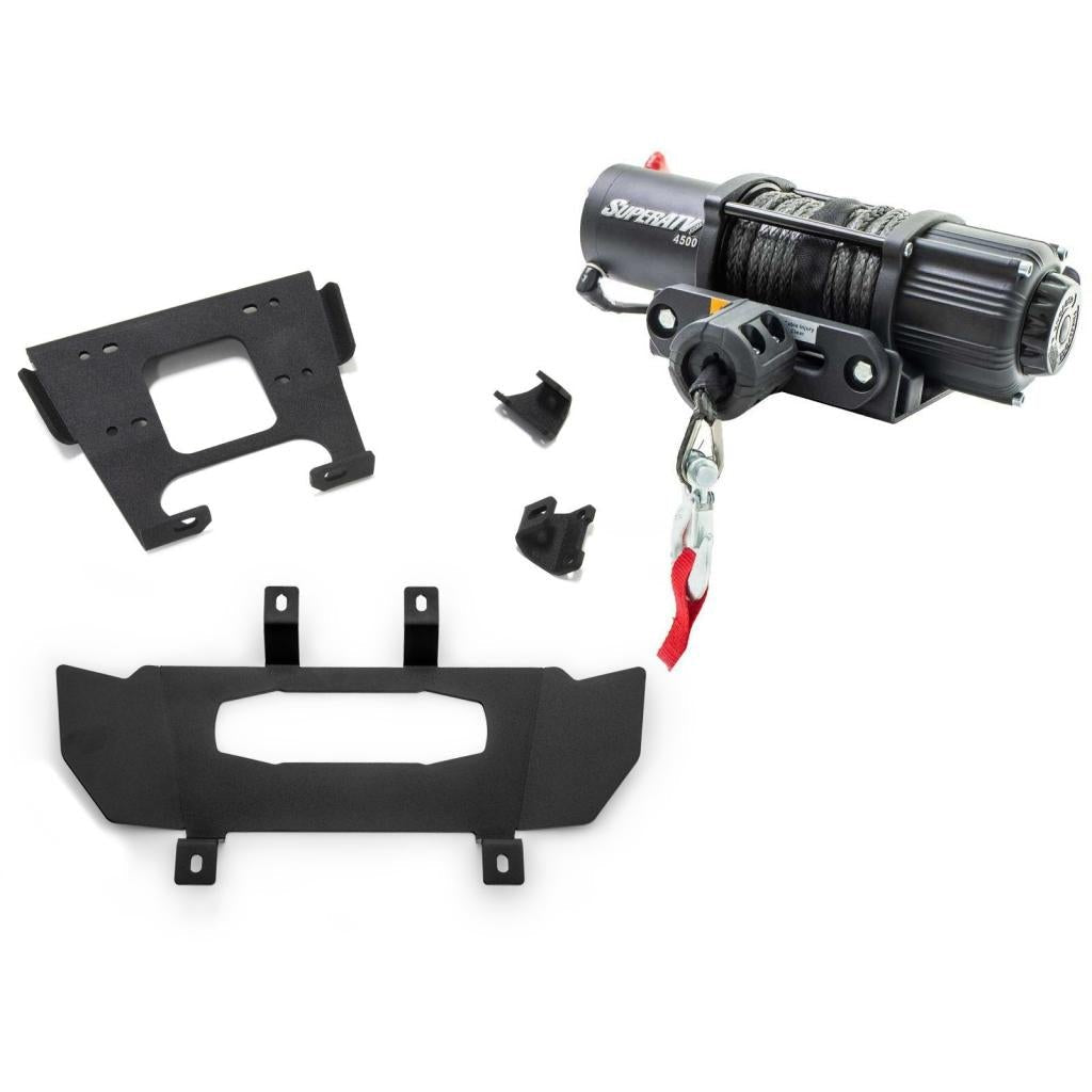 SuperATV Polaris RZR XP Turbo Winch Mounting Plate - MojoMotoSport.com