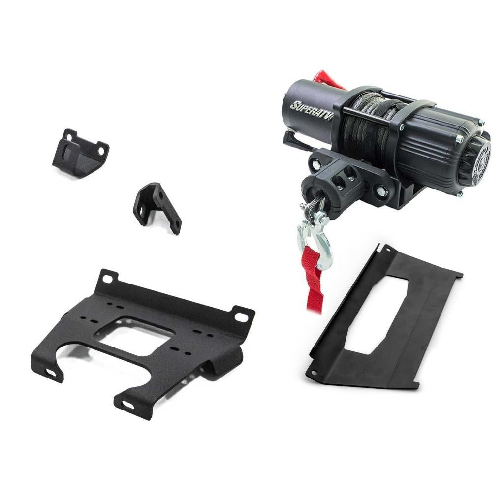SuperATV Polaris RZR XP Turbo Winch Mounting Plate - MojoMotoSport.com