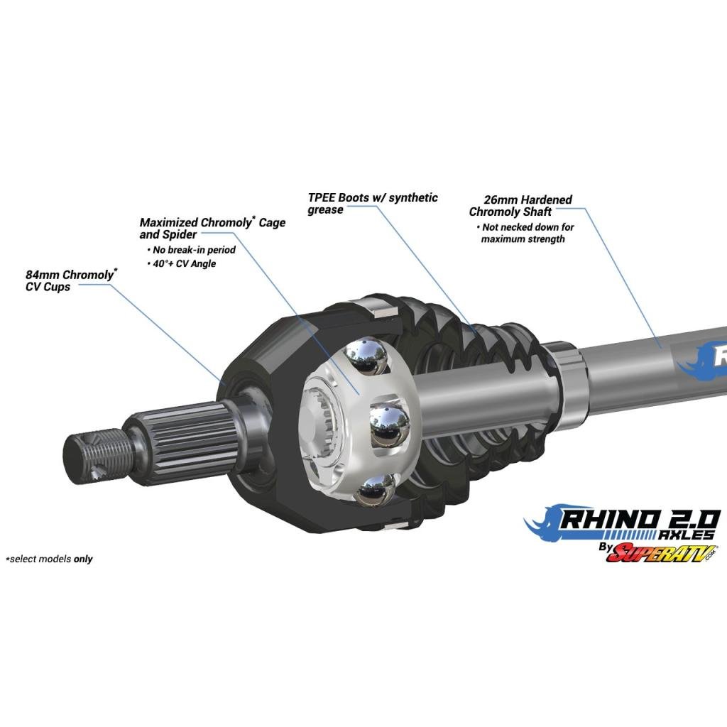 SuperATV Polaris Sportsman XP Heavy - Duty Axle - Rhino 2.0 - MojoMotoSport.com