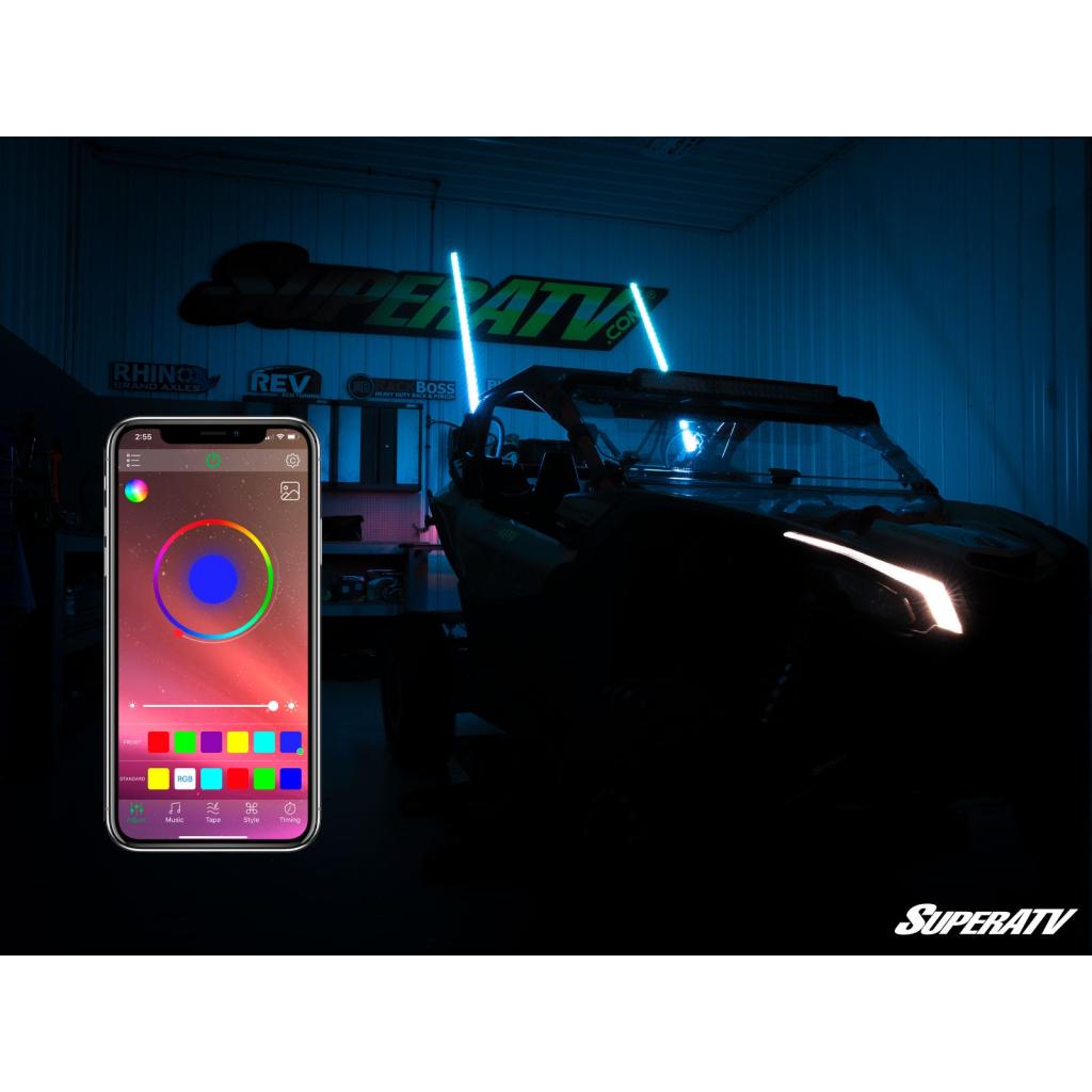 SuperATV RGB LED Whip Lights - MojoMotoSport.com