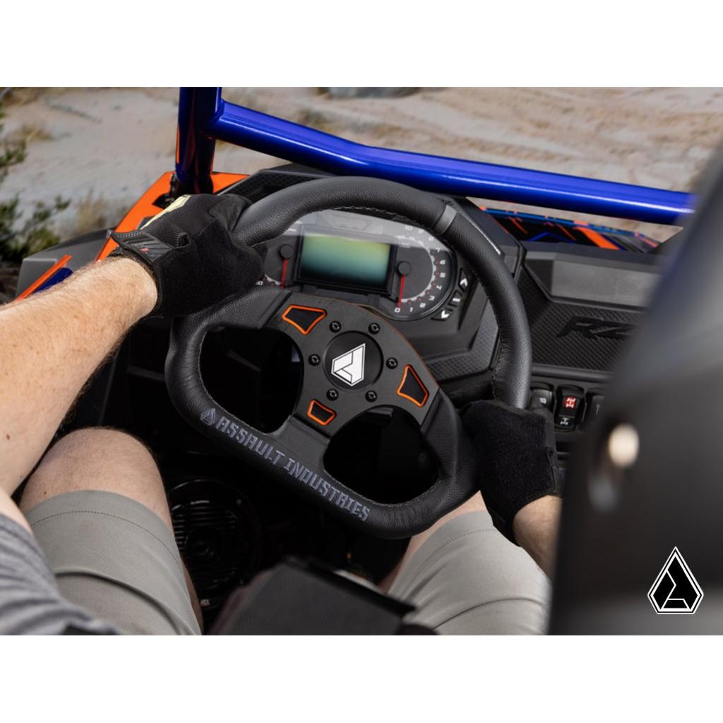 SuperATV Suede Ballistic "D" UTV Steering Wheel - MojoMotoSport.com