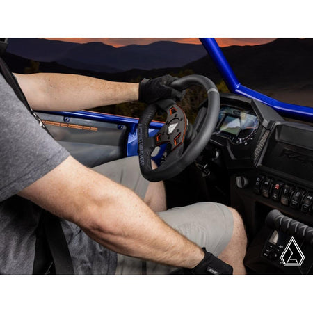 SuperATV Suede Ballistic "D" UTV Steering Wheel - MojoMotoSport.com