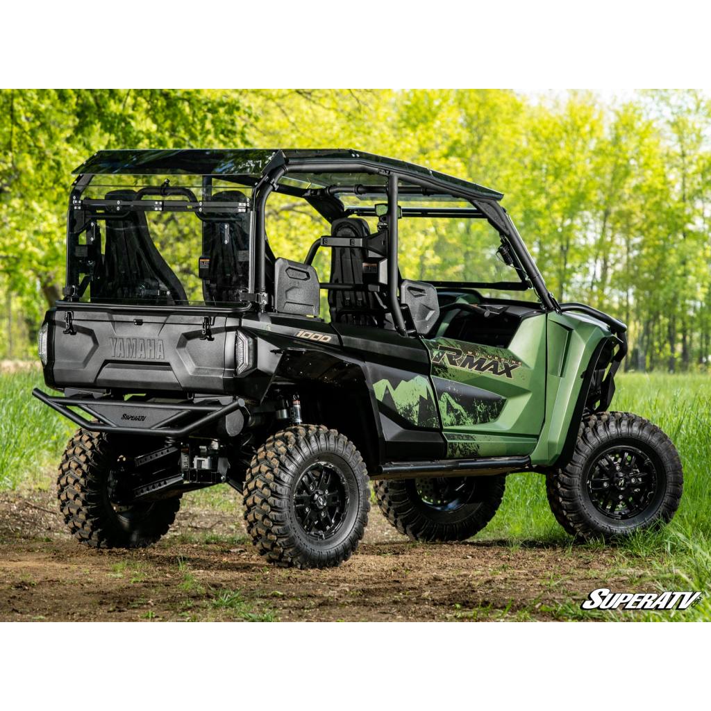 SuperATV Wolverine RMAX4 1000 Scratch - Resistant Rear Flip Windshield - MojoMotoSport.com