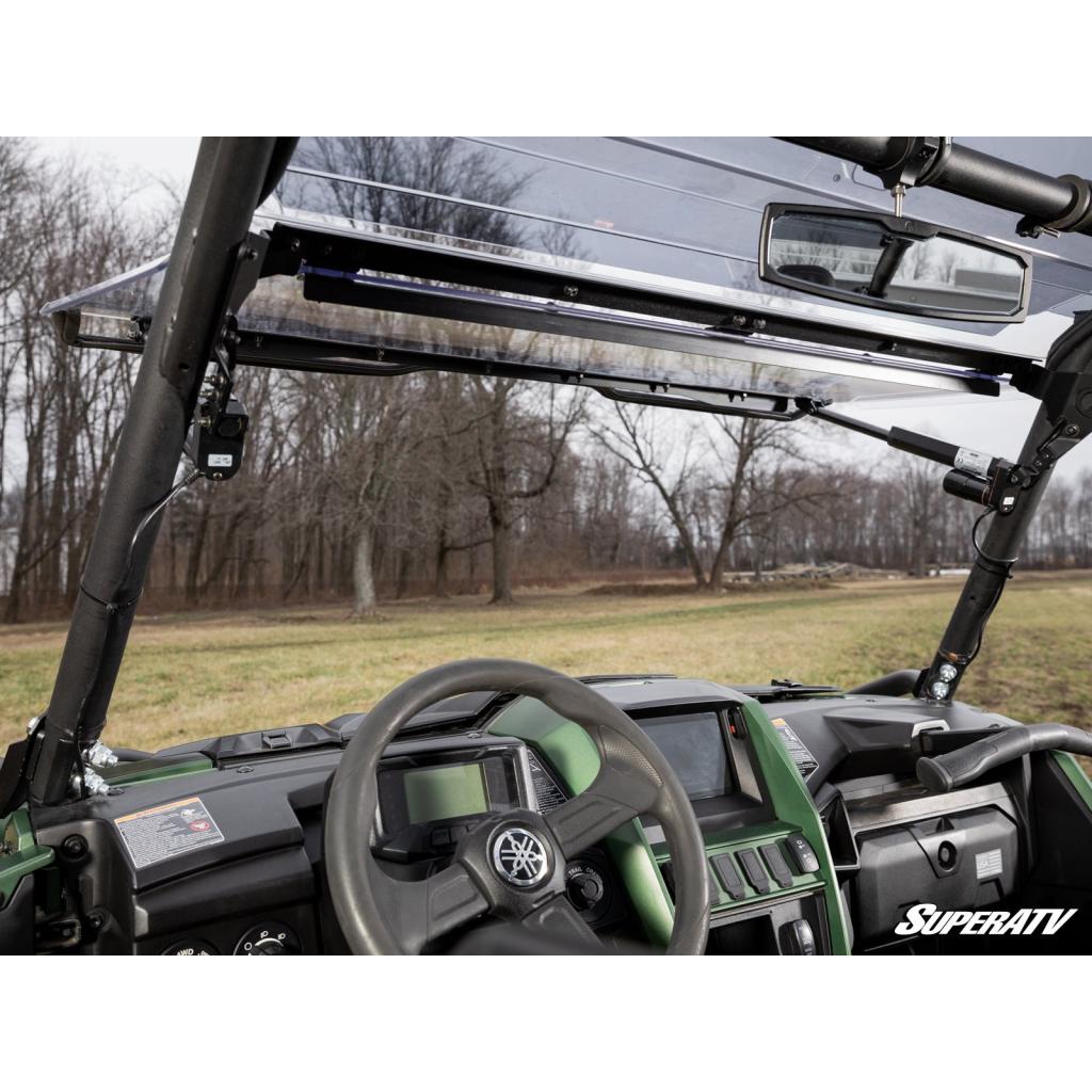 SuperATV Yamaha Wolverine RMAX MaxDrive Power Flip Windshield - MojoMotoSport.com