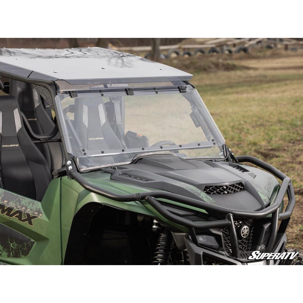 SuperATV Yamaha Wolverine RMAX MaxDrive Power Flip Windshield - MojoMotoSport.com