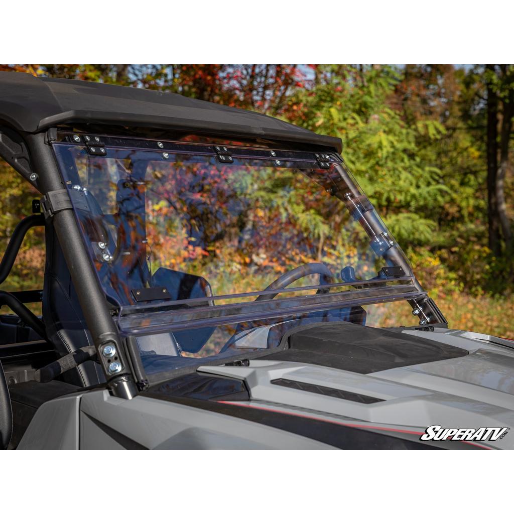 SuperATV Yamaha Wolverine RMAX Scratch Resistant Flip Windshield - MojoMotoSport.com