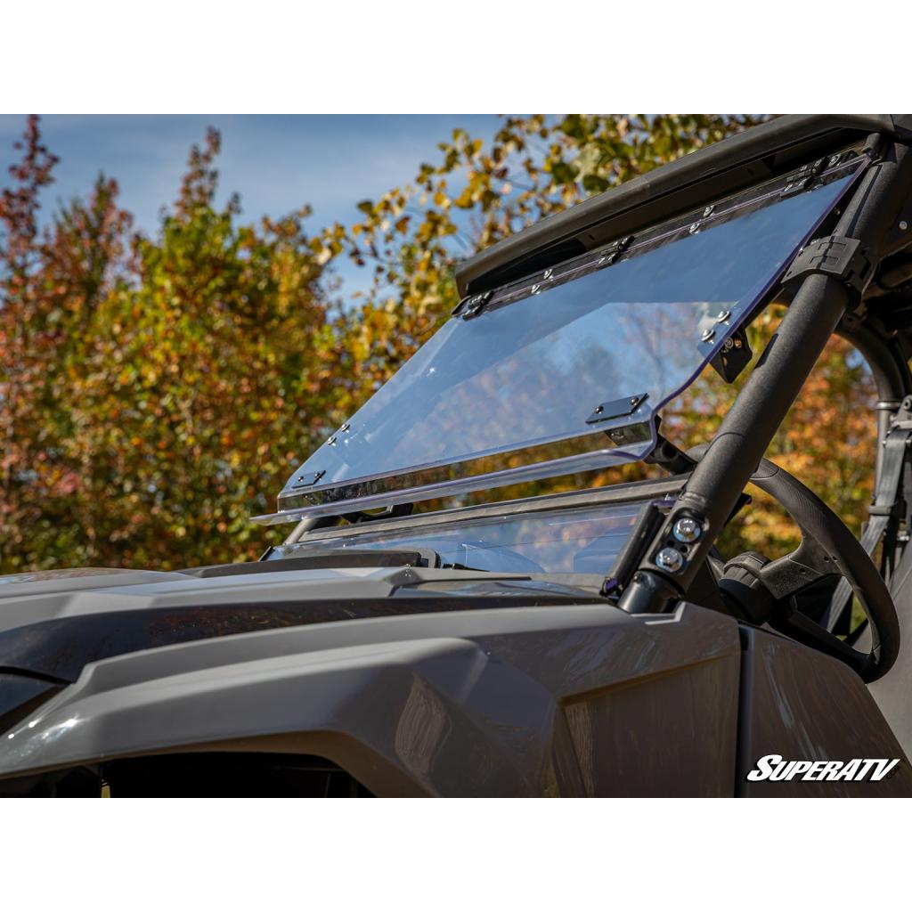 SuperATV Yamaha Wolverine RMAX Scratch Resistant Flip Windshield - MojoMotoSport.com