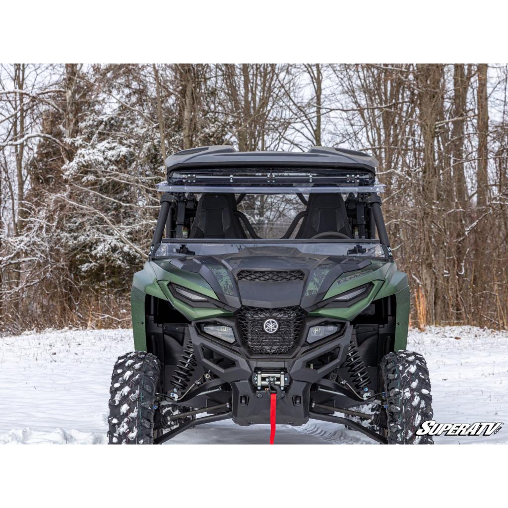 SuperATV Yamaha Wolverine RMAX Scratch Resistant Flip Windshield - MojoMotoSport.com