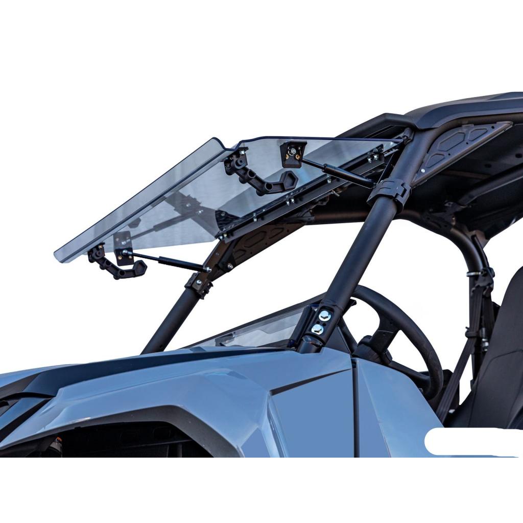 SuperATV Yamaha Wolverine RMAX Scratch Resistant Flip Windshield - MojoMotoSport.com