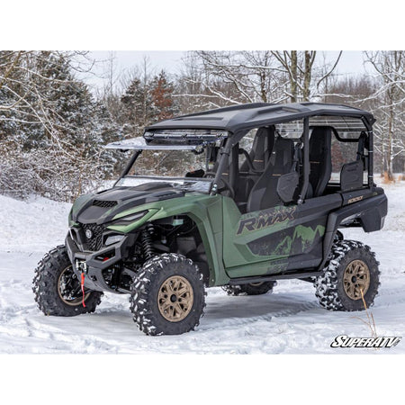 SuperATV Yamaha Wolverine RMAX Scratch Resistant Flip Windshield - MojoMotoSport.com