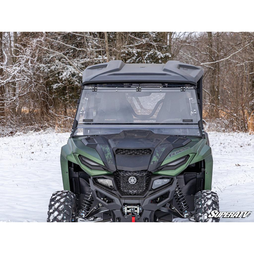 SuperATV Yamaha Wolverine RMAX Scratch Resistant Flip Windshield - MojoMotoSport.com