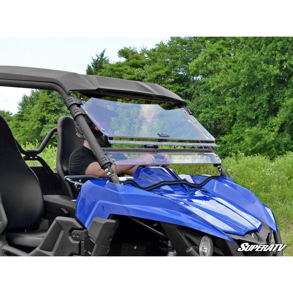 SuperATV Yamaha Wolverine Scratch Resistant Flip Windshield - MojoMotoSport.com