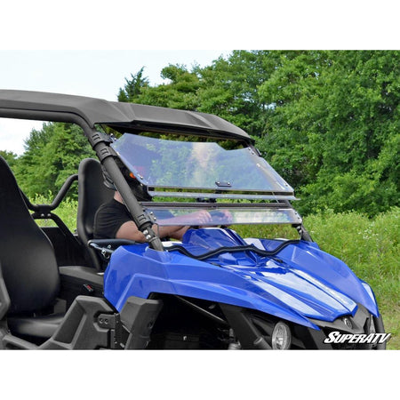 SuperATV Yamaha Wolverine Scratch Resistant Flip Windshield - MojoMotoSport.com