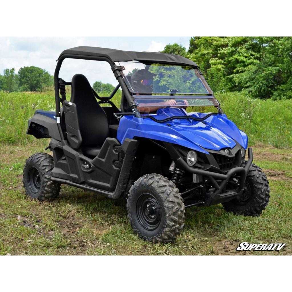 SuperATV Yamaha Wolverine Scratch Resistant Flip Windshield - MojoMotoSport.com