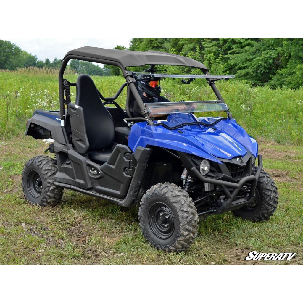 SuperATV Yamaha Wolverine Scratch Resistant Flip Windshield - MojoMotoSport.com