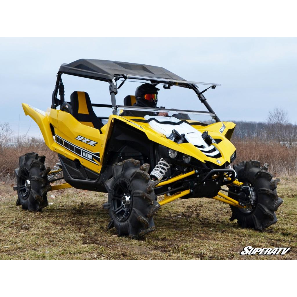 SuperATV Yamaha YXZ Scratch Resistant Flip Windshield - MojoMotoSport.com