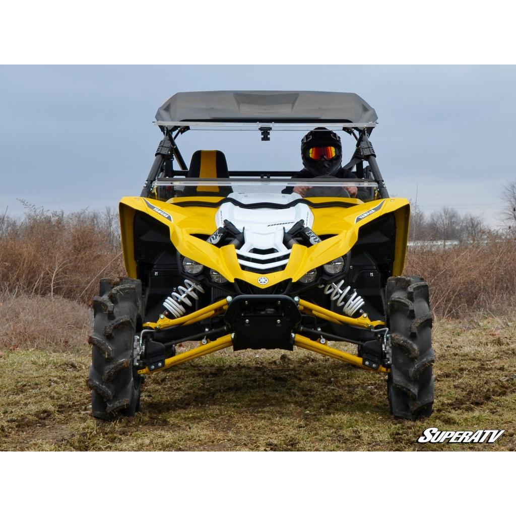 SuperATV Yamaha YXZ Scratch Resistant Flip Windshield - MojoMotoSport.com
