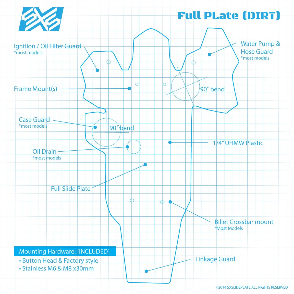 SXS Full Coverage Slide Plate KTM/HUS/GAS 250-300 | MojoMotoSport.com