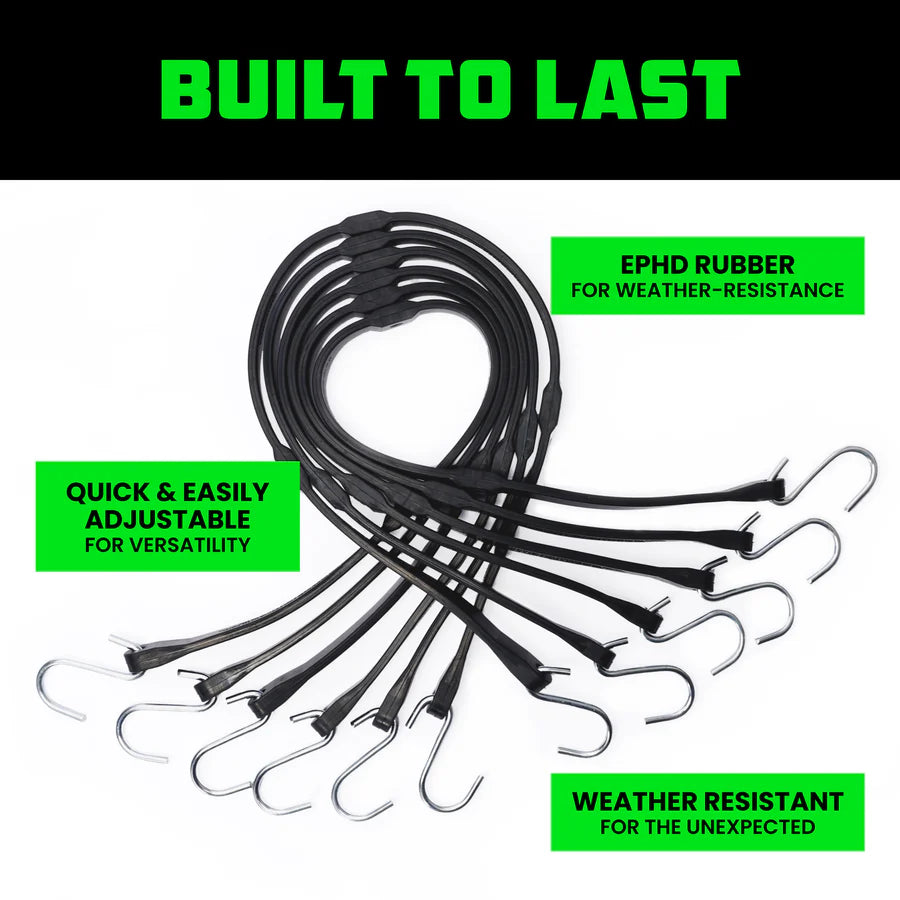 Rhino USA Heavy Duty Bungee 12-pack | TD-BGHD12-BLK