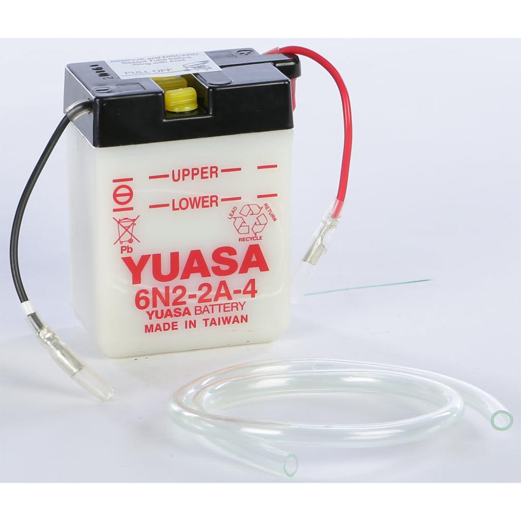 Yuasa Battery Conventional 6N2 - 2A - 4 - MojoMotoSport.com