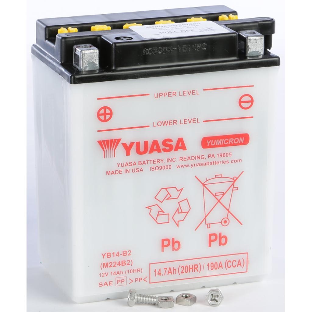 Yuasa Battery YB14 B2 Conventional - MojoMotoSport.com