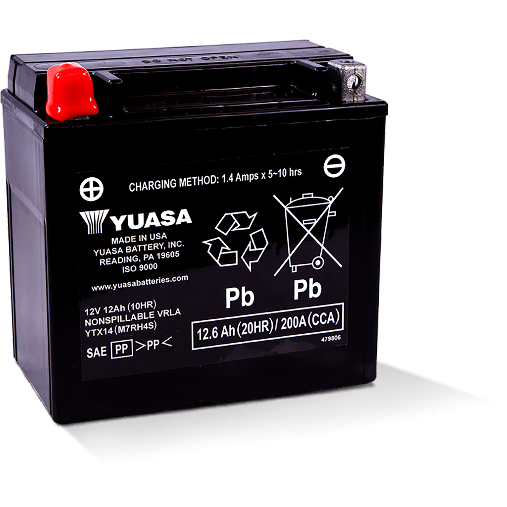 Yuasa Battery YTX14 Sealed Factory Activated - MojoMotoSport.com
