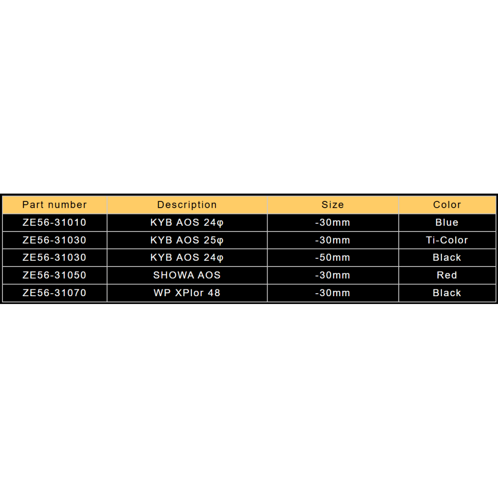 Zeta Front Forks Inner Lowering Kit WP/KYB/SHOWA - MojoMotoSport.com