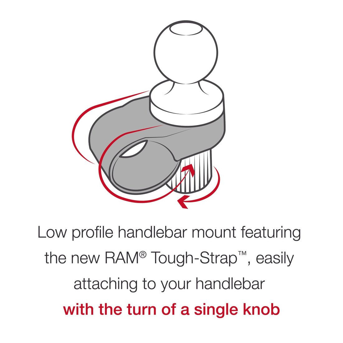 Ram Tough-Strap Handlebar Ball Base | RAP-B-460U