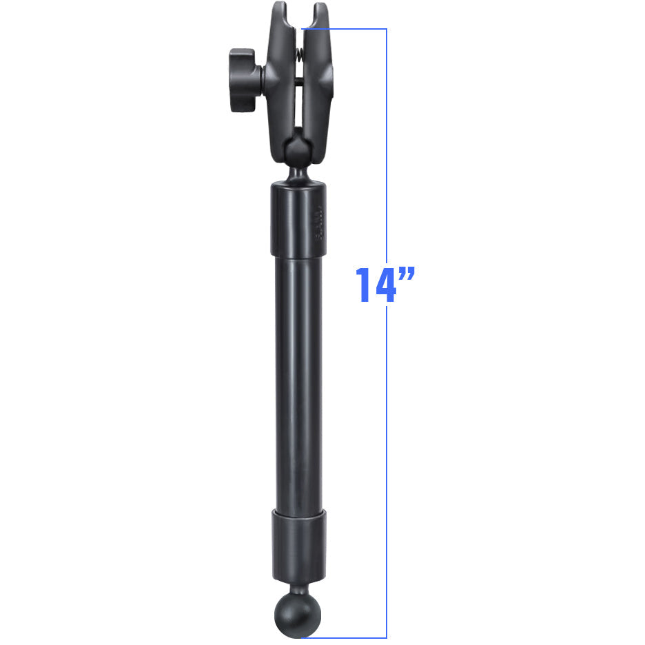 Ram 14" PVC Pipe Extension w/ Ball Ends & Double Socket Arm | RAP-BB-230-14-201U