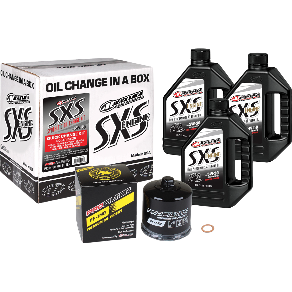 Maxima SXS Quick Change Kit 5w50 With Oil Filter Polaris RZR XP