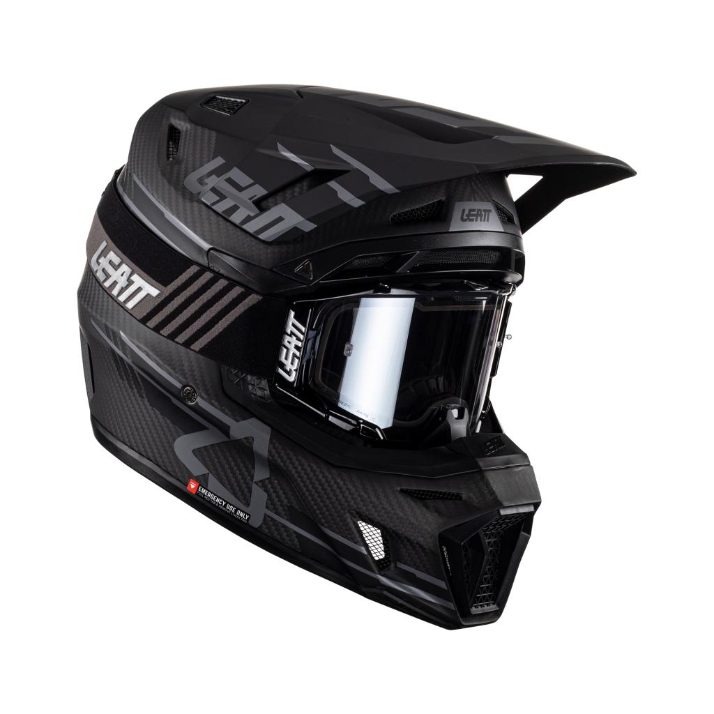 Kit de capacete de carbono Leatt 9.5 com óculos iriz 5.5 v24